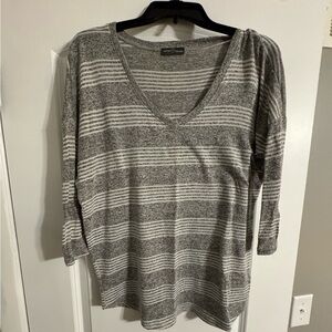 Gray Striped Women's Top